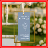 Dusty Blue Reserved Seating Wedding Label Kaart