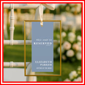 Dusty Blue Reserved Seating Wedding Label Kaart