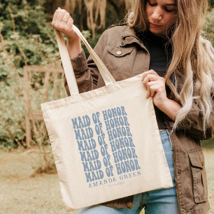 Dusty Blue Retro Boho - persoonlijke, gepersonalis Tote Bag