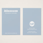 Dusty blue retro font logo oorbel display card visitekaartje (Voorkant /achterkant)
