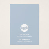 Dusty blue retro font logo oorbel display card visitekaartje (Achterkant)