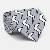 Dusty Blue Retro Lightning Bolt Stropdas (Opgerold)