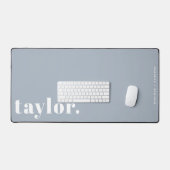 Dusty Blue Retro Typografie Gepersonaliseerd Bureaumat (Keyboard & Muis)
