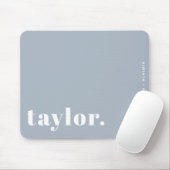 Dusty Blue Retro Typografie Gepersonaliseerd Muismat (Met muis)