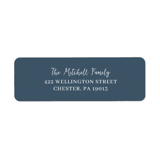 Dusty Blue Return-adres Etiket (Voorkant)