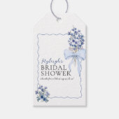 Dusty Blue Ribbon Bow Calla Lily Dank je wel Cadeaulabel (Voorkant)