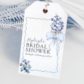 Dusty Blue Ribbon Bow Calla Lily Dank je wel Cadeaulabel