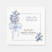 Dusty Blue Ribbon Bow Calla Lily Elegant Party Servet (Voorkant)