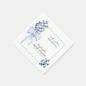 Dusty Blue Ribbon Bow Calla Lily Elegant Party Servet (Hoek)