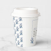 Dusty Blue Ribbon Bow Calla Lily Vrijgezellenfeest Papieren Bekers (Rechts)