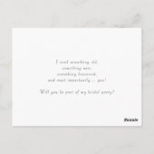 Dusty Blue Ribbon Bow wordt mijn Bloemenmeisje Briefkaart (Achterkant)