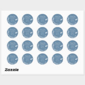Dusty Blue Rocking Horse Baby shower Bedankt Ronde Sticker (Vel)