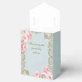 Dusty Blue Rococo  Floral Baby shower Bedankdoosjes (Geopend)