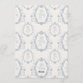 Dusty Blue Rococo Save The Date Card Kaart (Achterkant)