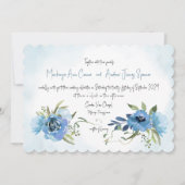 Dusty Blue Romance Floral Waterverf Kaart (Voorkant)