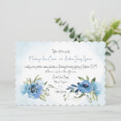 Dusty Blue Romance Floral Waterverf Kaart (Staand voorkant)