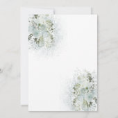 Dusty blue romantic floral gold calligraphy kaart (Achterkant)