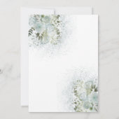 Dusty blue romantic floral gold calligraphy kaart (Achterkant)