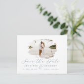 Dusty Blue Romantic geborsteld Lijst bewaart de da Briefkaart (Staand voorkant)