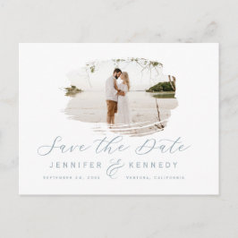 Dusty Blue Romantic geborsteld Lijst bewaart de da Briefkaart