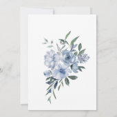 Dusty Blue Romantisch Bloemen Vrijgezellenfeest Kaart (Achterkant)