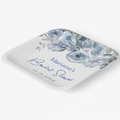 Dusty Blue Romantisch Bloemen Vrijgezellenfeest Papieren Bordje (Gebogen)