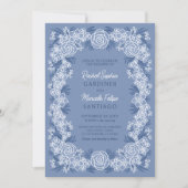 Dusty Blue Romantische bruiloft Kaart (Voorkant)