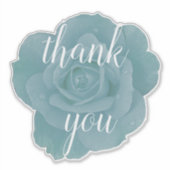 Dusty Blue Roos Bedankt Bericht Floral Wedding Sticker (Voorkant)