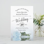 Dusty Blue Roos Chic BUDGET Weddenschap (Staand voorkant)