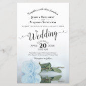 Dusty Blue Roos Chic BUDGET Weddenschap (Voorkant)