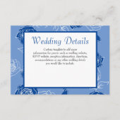 Dusty Blue Roos Elegant White Grey Floral Wedding Informatiekaartje (Voorkant)