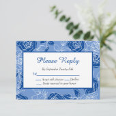 Dusty Blue Roos Elegant White Rose Floral Wedding (Staand voorkant)