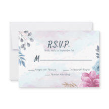 Dusty Blue Roos en roze Floral RSVP