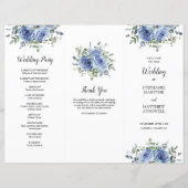 Dusty Blue Roos Eucalyptus Order of Service (Voorkant)