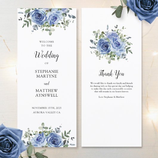 Dusty Blue Roos Eucalyptus Order of Service