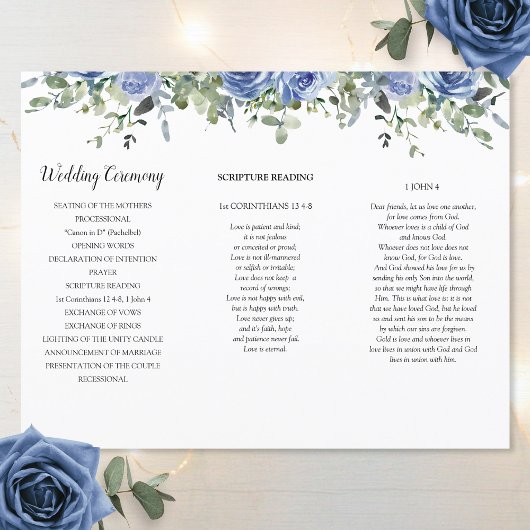 Dusty Blue Roos Eucalyptus Order of Service