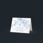 Dusty Blue Roos Floral 70th Birthday Bedankkaart<br><div class="desc">Een mooie en elegante bedankkaart speciaal ontworpen voor een 70e verjaardagsfeest. Het beschikt over een grote bloemenspray van stoffige blauwe rozen genesteld in blauwe bladeren. Twee regels zijn voorzien voor een aangepaste dank u en de naam van de verjaardagsvrouw.</div>