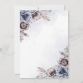 Dusty Blue Roos Floral Botanical Wedding Kaart (Achterkant)