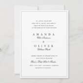 Dusty Blue Roos Floral Elegant Classic Wedding Kaart (Voorkant)