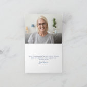 Dusty Blue Roos Floral Foto Inside 60th Birthday Bedankkaart (Binnen)