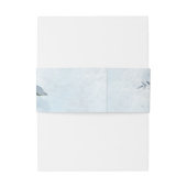 Dusty Blue Roos Floral Invitation Belly Band Uitnodigingen Wikkel (Achterkant Voorbeeld)