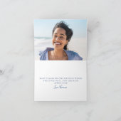 Dusty Blue Roos Floral Photo Inside 30th Birthday Bedankkaart (Binnen)