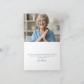 Dusty Blue Roos Floral Photo Inside 40th Birthday Bedankkaart (Binnen)