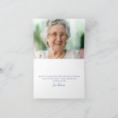 Dusty Blue Roos Floral Photo Inside 80th Birthday Bedankkaart (Binnen)