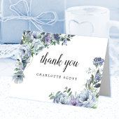 Dusty Blue Roos Floral Vrijgezellenfeest Foto Bedankkaart