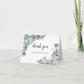 Dusty Blue Roos Floral Vrijgezellenfeest Foto Bedankkaart (Voorkant)