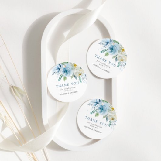 Dusty Blue Roos Floral Wedding for Labels