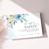 Dusty Blue Roos Flowers Diaper Raffle Kaart