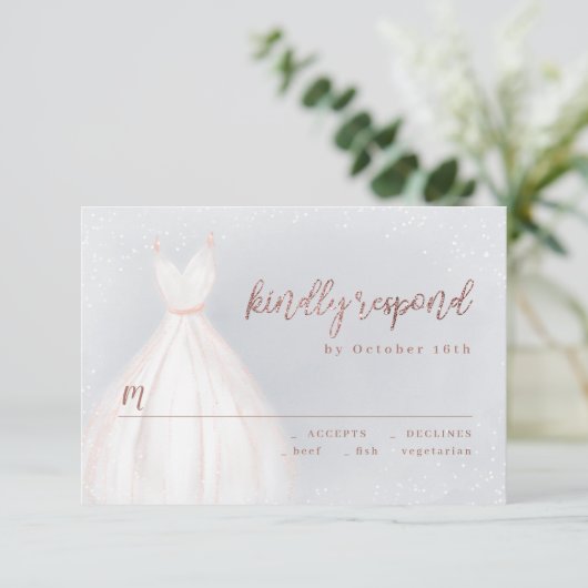 Dusty Blue Roos Gold Elegant Sparkle Dress RSVP (Staand voorkant)