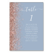 Dusty Blue Roos Gold Glitter Wedding Kaart (Achterkant)